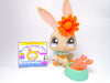 Littlest Pet Shop Rare Grey Orange Bunny Rabbit #1036 & cute accessories