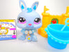 Littlest Pet Shop Rare Blue Dwarf Bunny Rabbit #3577 & cute accessories
