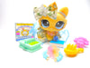 Littlest Pet Shop Rare Yellow Crouching Cat #1090 with accessories authentic