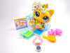 Littlest Pet Shop Rare Yellow Crouching Cat #1090 with accessories authentic