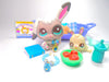 Littlest Pet Shop Mommy Baby Bunny Rabbit #2668 #2669 & accessories authentic