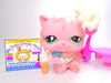 Littlest Pet Shop Pink Persian Cat #460 with cute accessories authentic