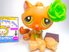 Littlest Pet Shop Brown Tabby BonBon Sitting Cat #194 with accessories authentic