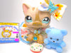 Littlest Pet Shop Grey Short Hair Cat #468 & cute accessories Authentic Blemish