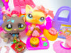 Littlest Pet Shop Messy Short Hair Cat #815 Tabby #816 & accessories authentic