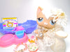 Littlest Pet Shop Rare Cream White Angora Cat #1047 & cute accessories Authentic
