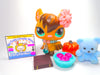 Littlest Pet Shop Brown Flocked Fuzzy Bat #820 & accessories Authentic Blemish