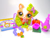 Littlest Pet Shop Rare Orange White Crouching Cat #1868 & accessories Authentic