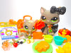 Littlest Pet Shop Rare Grey Walking Cat #1059 Kitten #1035 Accessories Authentic
