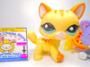 Littlest Pet Shop Meow Manor Yellow Walking Cat #2034 Kitten #2033 Authentic