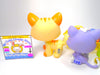 Littlest Pet Shop Meow Manor Yellow Walking Cat #2034 Kitten #2033 Authentic