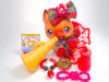 Littlest Pet Shop Rare Brown German Shepard Dog #375 & accessories Authentic