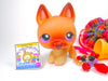 Littlest Pet Shop Rare Brown German Shepard Dog #375 & accessories Authentic