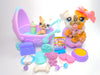 Littlest Pet Shop Rare Mommy Baby Bulldog # 3587 #3588 & accessories Authentic