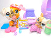 Littlest Pet Shop Rare Mommy Baby Bulldog # 3587 #3588 & accessories Authentic