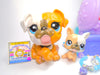 Littlest Pet Shop Rare Mommy Baby Bulldog # 3587 #3588 & accessories Authentic