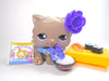 Littlest Pet Shop Grey Persian Cat #973 with cute accessories Authentic