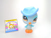 Littlest Pet Shop Spring Globes Blue Parakeet Bird #1984 & accessories Authentic