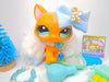 Littlest Pet Shop Rare Tan Walking Cat #1100 with cute accessories Authentic