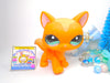 Littlest Pet Shop Rare Tan Walking Cat #1100 with cute accessories Authentic