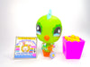 Littlest Pet Shop Nook Green Parakeet Bird #472 & accessories Authentic