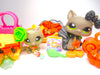 Littlest Pet Shop Rare Walking Cat #1059 Kitten #1035 & accessories Authentic