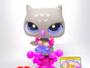 Littlest Pet Shop Rare Grey Owl #2507 & cute accessories Authentic