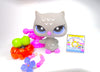 Littlest Pet Shop Rare Grey Owl #2507 & cute accessories Authentic