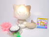 Littlest Pet Shop Grey White Persian Cat #328 & cute accessories Authentic
