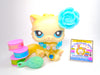 Littlest Pet Shop Cream White Persian Cat #428 & cute accessories Authentic