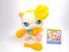 Littlest Pet Shop Yellow White Persian Cat #207 & cute accessories Authentic