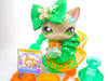 Littlest Pet Shop Grey Short Hair Cat #483 with cute accessories Authentic