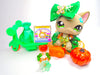 Littlest Pet Shop Grey Short Hair Cat #483 with cute accessories Authentic