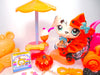 Littlest Pet Shop Rare Black White Flower Dalmatin Dog #469 Authentic with cute accessories