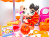 Littlest Pet Shop Rare Black White Flower Dalmatin Dog #469 Authentic with cute accessories