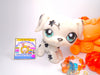 Littlest Pet Shop Rare Black White Flower Dalmatin Dog #469 Authentic with cute accessories