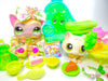 Littlest Pet Shop Rare Siamese short Hair Cat #1116 and kitten #100 Authentic with cute accessories