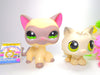 Littlest Pet Shop Rare Siamese short Hair Cat #1116 and kitten #100 Authentic with cute accessories