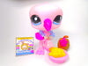 Littlest Pet Shop Rare Pink Glitter Flamingo #2263 & cute accessories Authentic