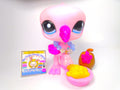 Littlest Pet Shop Rare Pink Glitter Flamingo #2263 & cute accessories Authentic