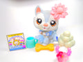 Littlest Pet Shop Rare Blue White Husky Dog #1930 & cute accessories Authentic