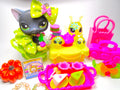 Littlest Pet Shop Rare Black Short Hair Cat #336 & cute accessories Authentic