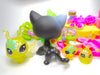 Littlest Pet Shop Rare Black Short Hair Cat #336 & cute accessories Authentic