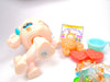 Littlest Pet Shop Rare White Brown Poodle Dog #730 & cute accessories Authentic