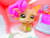 Littlest Pet Shop Tan Brown Boxer Puppy Dog #1363 & cute accessories Authentic
