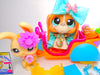 Littlest Pet Shop Rare French Basset Hound Dog #1106 Bunny #1107 Authentic