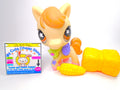 Littlest Pet Shop Tan Flower Horse #587 & cute accessories Authentic