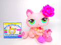 Littlest Pet Shop Pink Crouching Cat #1345 & Accessories Authentic