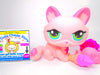 Littlest Pet Shop Pink Crouching Cat #1345 & Accessories Authentic