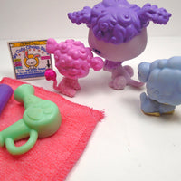 Littlest Pet Shop Purple Poodle #1694 with 2 cute babies and accessories